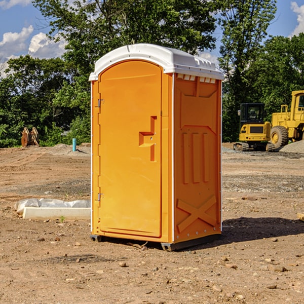 how often are the portable restrooms cleaned and serviced during a rental period in Big River California